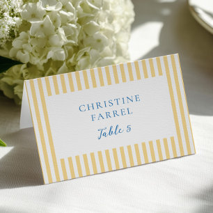 Yellow Stripes Place Cards