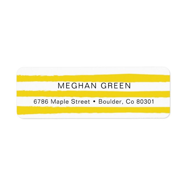 Yellow Stripes | Return Address Label (Front)