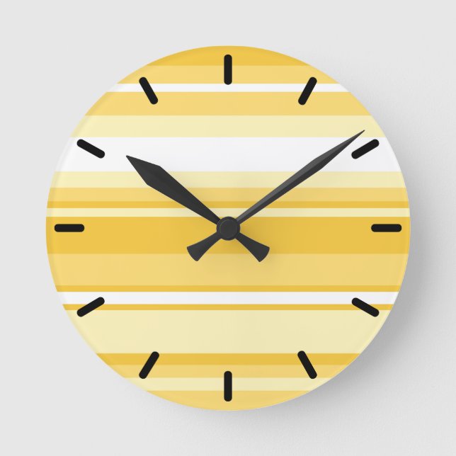 Yellow stripes round clock (Front)