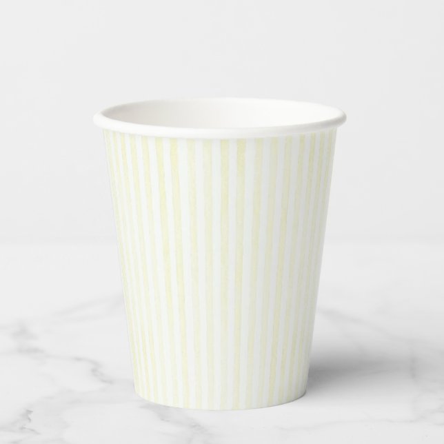 Yellow Stripes Summer Picnic Party Paper Cup (Front)