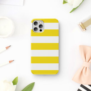 Yellow Stripes, White Stripes, Striped Pattern iPhone 11 Case