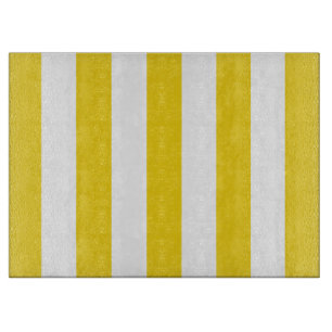 Yellow Stripes, White Stripes, Striped Pattern Cutting Board