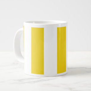 Yellow Stripes, White Stripes, Striped Pattern Large Coffee Mug