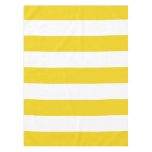 Yellow Stripes, White Stripes, Striped Pattern Tablecloth