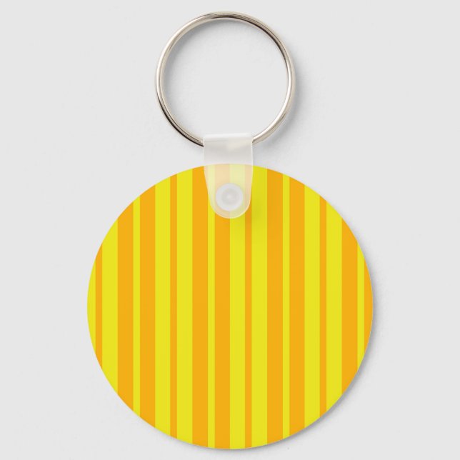 Yellow Stylish Stripes Pattern Design  Key Ring (Front)