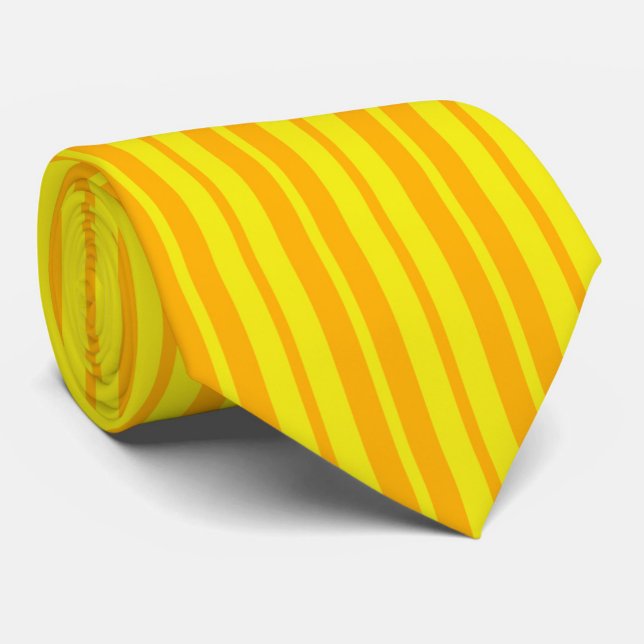 Yellow Stylish Stripes Pattern Design  Tie (Creator Uploaded)