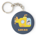 Yellow Submarine Boy Captain Kids Keychain