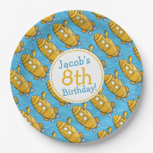Yellow Submarine Boy's Birthday Paper Plate
