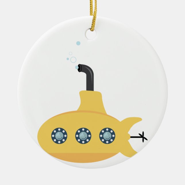 Yellow Submarine Ceramic Ornament (Front)