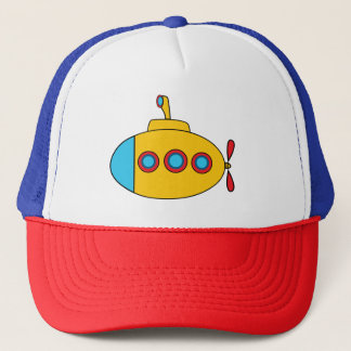 Yellow submarine kids baby trucker hat