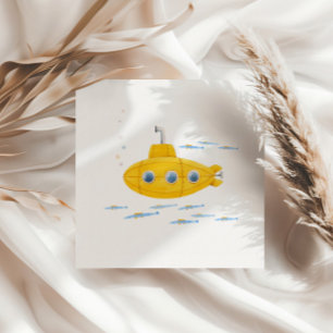 Yellow Submarine Kids Birthday Napkin