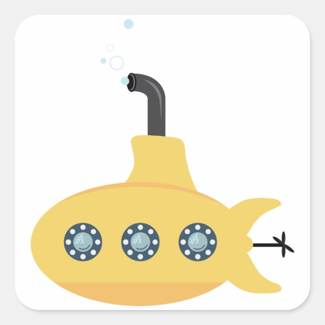 Yellow Submarine Square Sticker (Front)