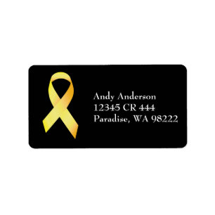 Yellow Suicide Prevention Ribbon Label