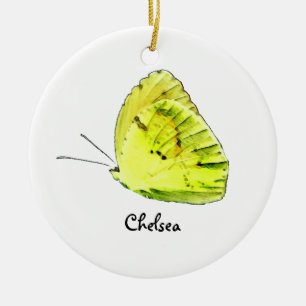 Yellow Sulphur Butterfly Personalised Ornament