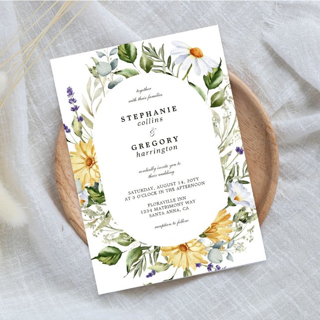 Yellow Summer Floral Wedding Invitation (Creator Uploaded)