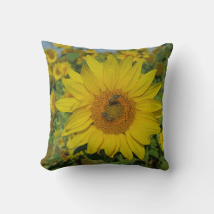 yellow summer flowers cushion