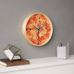 Yellow Summer Orange Bali Batik Art Style Paisley Clock<br><div class="desc">Beautiful contemporary orange,  yellow and red Batik style abstract Paisley floral pattern. Original decor accents for decorating your master or children's bedroom,  kitchen,  dining,  living or family room,  woman cave,  college dorm,  condo,  studio or apartment,  beach house,  RV or camper,  or even your car.</div>