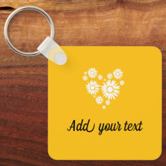 Yellow Summer Sun Heart Keyring