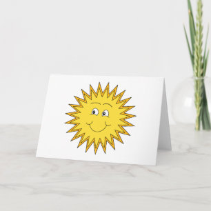 Yellow Summer Sun with a Happy Face. Card
