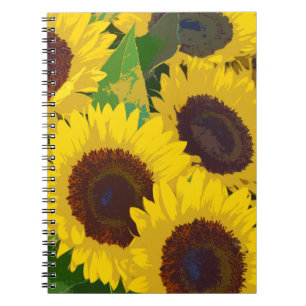 Yellow summer sunflowers notebook