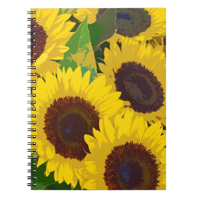 Yellow summer sunflowers notebook (Front)