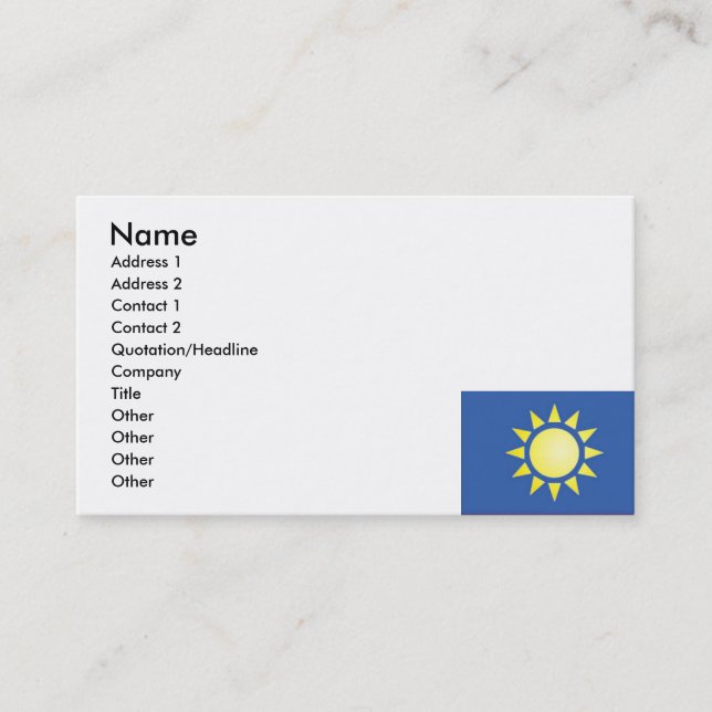 Yellow Sun Business Card (Front)