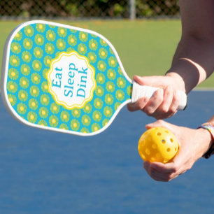 Yellow Sun Caribbean Blue Personalised  Pickleball Paddle