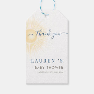 Yellow Sun Neutral Sunshine Baby Shower Thank You Gift Tags