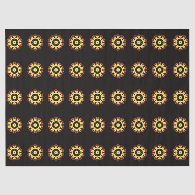 Yellow Sun Ornament Tissue Paper (Front)