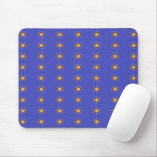 Yellow sun pattern mouse pad