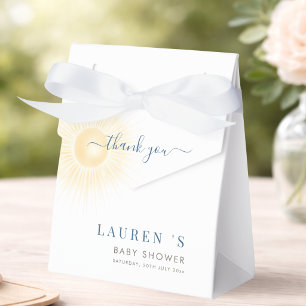 Yellow Sun Sunshine Baby Shower Thank you  Favour Box