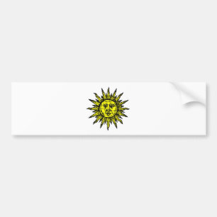Yellow Sun Symbol Bumper Sticker