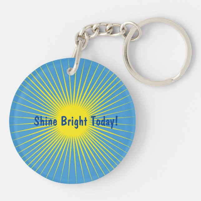 Yellow Sunburst Acrylic Keychain (Back)