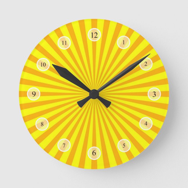 Yellow Sunburst Clock (Front)