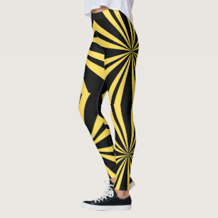 Yellow Sunburst Repeating Leggings
