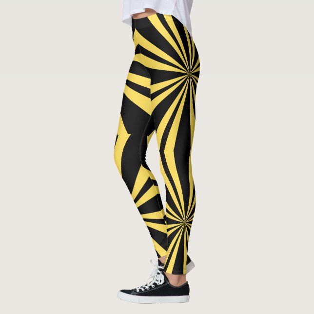 Yellow Sunburst Repeating Leggings (Left)