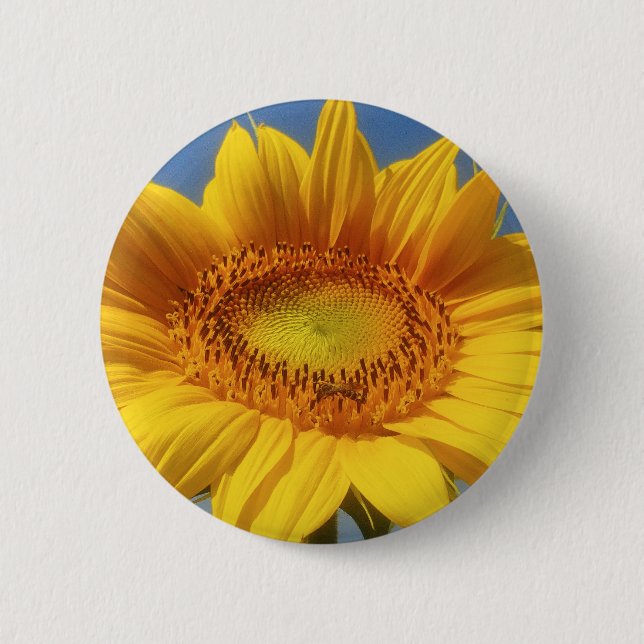 Yellow Sunflower 6 Cm Round Badge (Front)