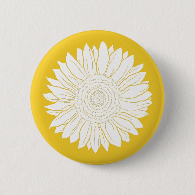 yellow sunflower 6 cm round badge (Front)