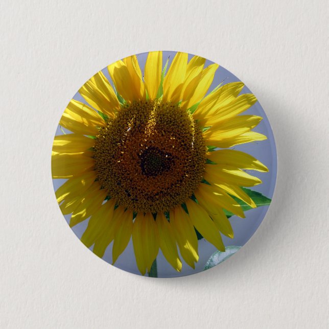 Yellow Sunflower 6 Cm Round Badge (Front)