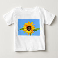 Yellow Sunflower Against Sun on Blue Sky - Summer