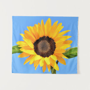 Yellow Sunflower Against Sun on Blue Sky - Summer  Tapestry