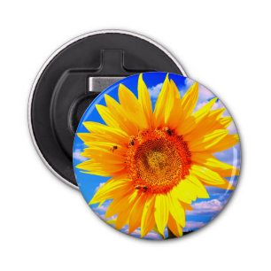 Yellow Sunflower and Bees Bottle Opener