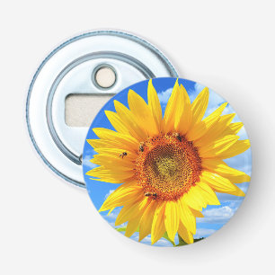 Yellow Sunflower and Bees Bottle Opener