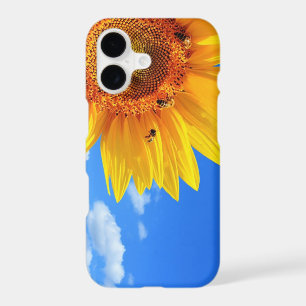 Yellow Sunflower and Bees iPhone Case