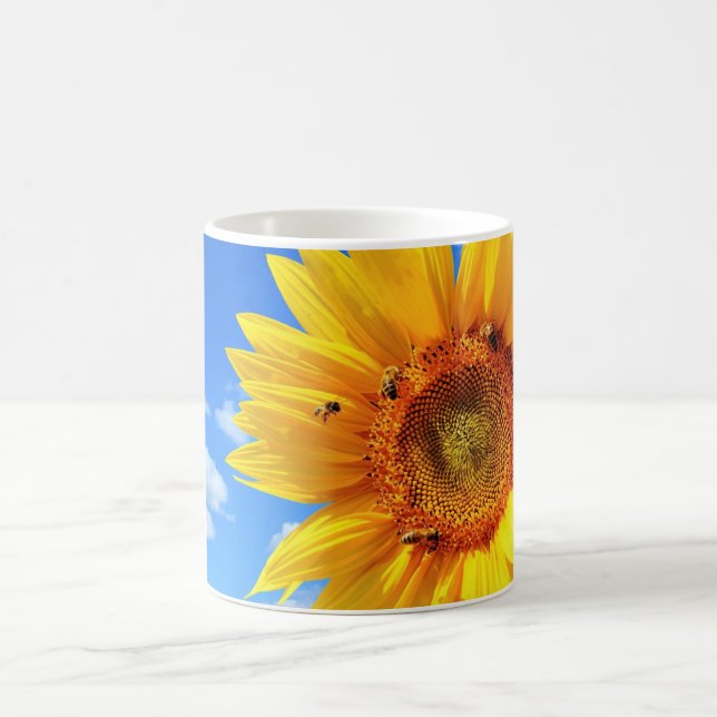 Yellow Sunflower and Bees Mug Gift (Center)