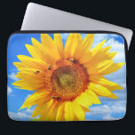 Yellow Sunflower and Bees on Blue Sky - Summer Day Laptop Sleeve<br><div class="desc">Yellow Sunflower and Bees on Blue Sky - Summer Day - Photo Flower Nature - You can also personalise - Choose / Add Your Unique Photo - Image / Text - Name / Colour / Font / Size / more - Make Your Special Gift - Resize and move or remove...</div>