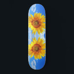 Yellow Sunflower and Bees on Blue Sky - Summer Day Skateboard<br><div class="desc">Yellow Sunflower and Bees on Blue Sky - Summer Day - Photo Flower Nature - You can also personalise - Choose / Add Your Unique Photo - Image / Text - Name / Colour / Font / Size / more - Make Your Special Gift - Resize and move or remove...</div>