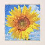 Yellow Sunflower and Bees on Blue Sky - Summer  Scarf<br><div class="desc">Yellow Sunflower and Bees on Blue Sky - Summer Day - Photo Flower Nature - You can also personalise - Choose / Add Your Unique Photo - Image / Text - Name / Colour / Font / Size / more - Make Your Special Gift - Resize and move or remove...</div>