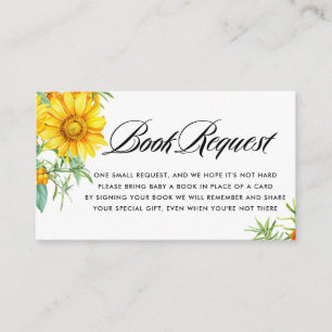 Yellow Sunflower and Sea Buckthorn Book Request Enclosure Card