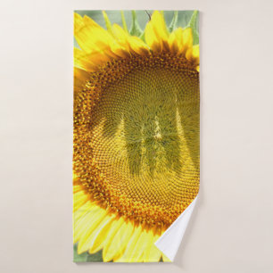 Yellow sunflower bath towel